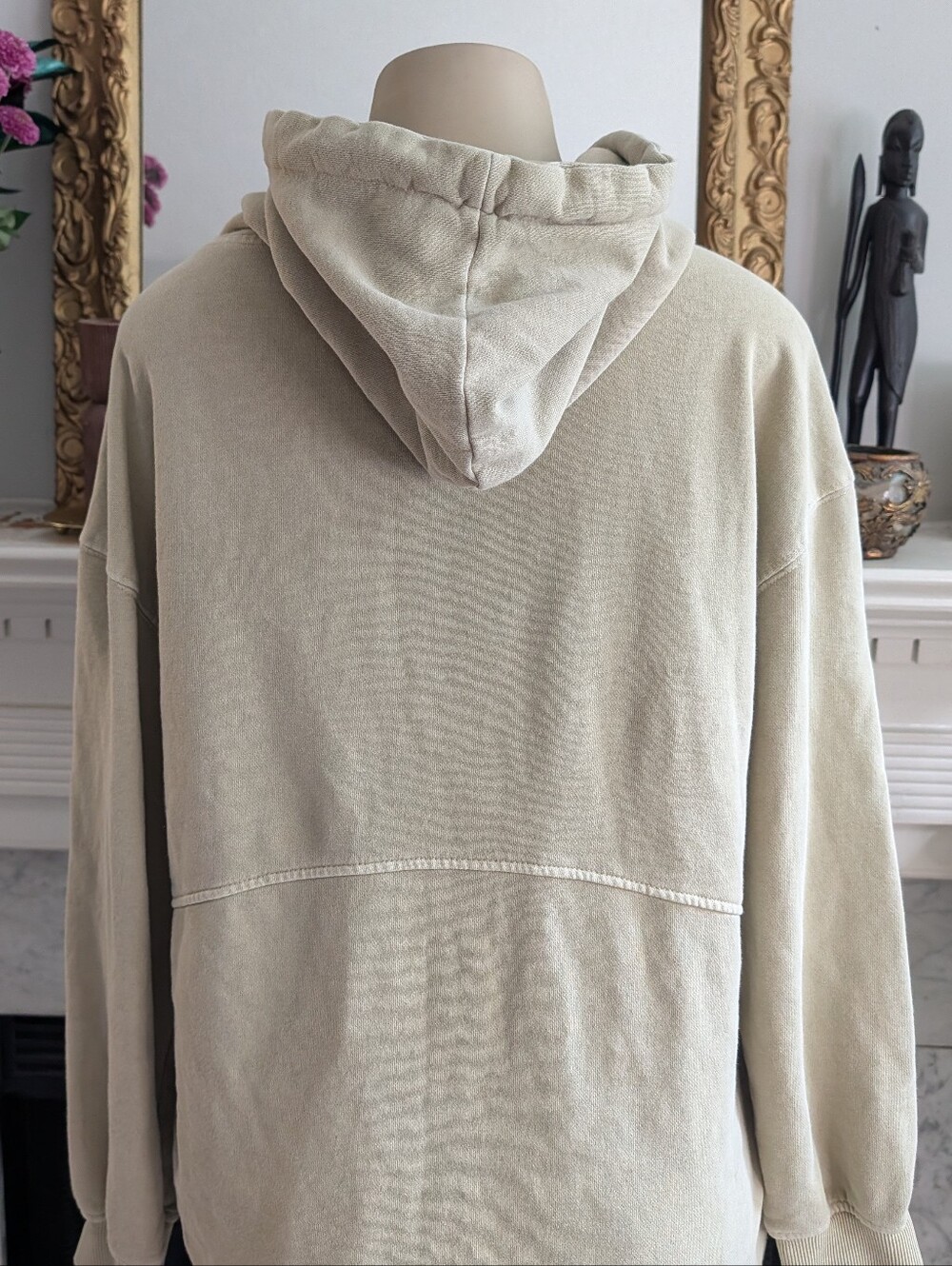 Avec Les Filles Green Oversized Hoodie Tunic Sweatshirt Front Slit Size Medium - Picture 8 of 8
